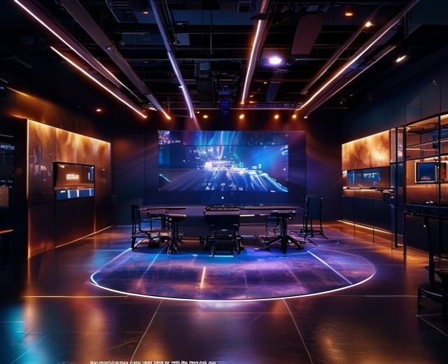 成人直播网专业直播间全景，画面展示现代化演播设备与温暖灯光氛围，体现平台专业技术实力与优质内容环境
