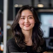 成人直播网首席内容官张美琳的职业照，长发女性面带自信笑容，身处内容创作工作室，专注而富有创意